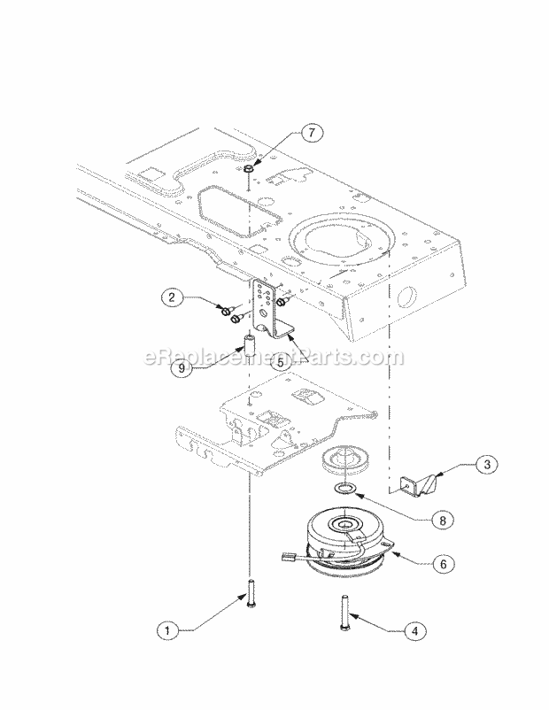 Power Take Off System Diagram and Parts List for SLT1554 13AK11CK709, 13AK11CK710, 13AK11CK712 Cub Cadet Lawn Tractor